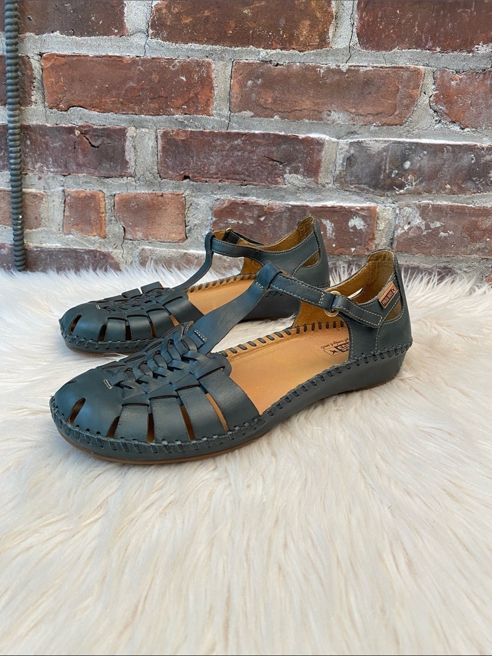 Pikolinos Salamanca Leather T-Strap Sandals - Emerald, Size EUR 42 / US 11.5-12 - Picture 5 of 15
